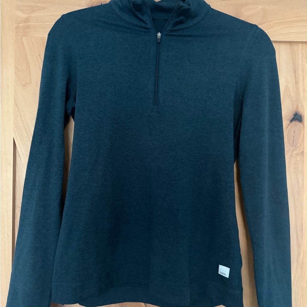 Vuori Halo Essential Half Zip long sleeve, sweater, athletic top, blue-green, S
